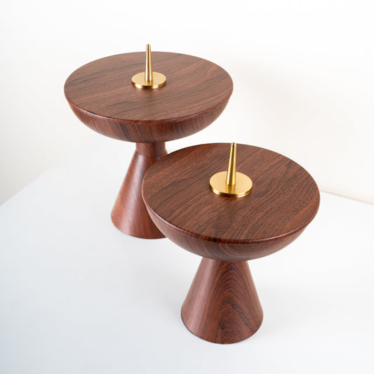 Iris Woodgrain Centerpiece Set with Brass Finial