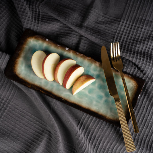 Ocean Ember Glazed Ceramic Platter