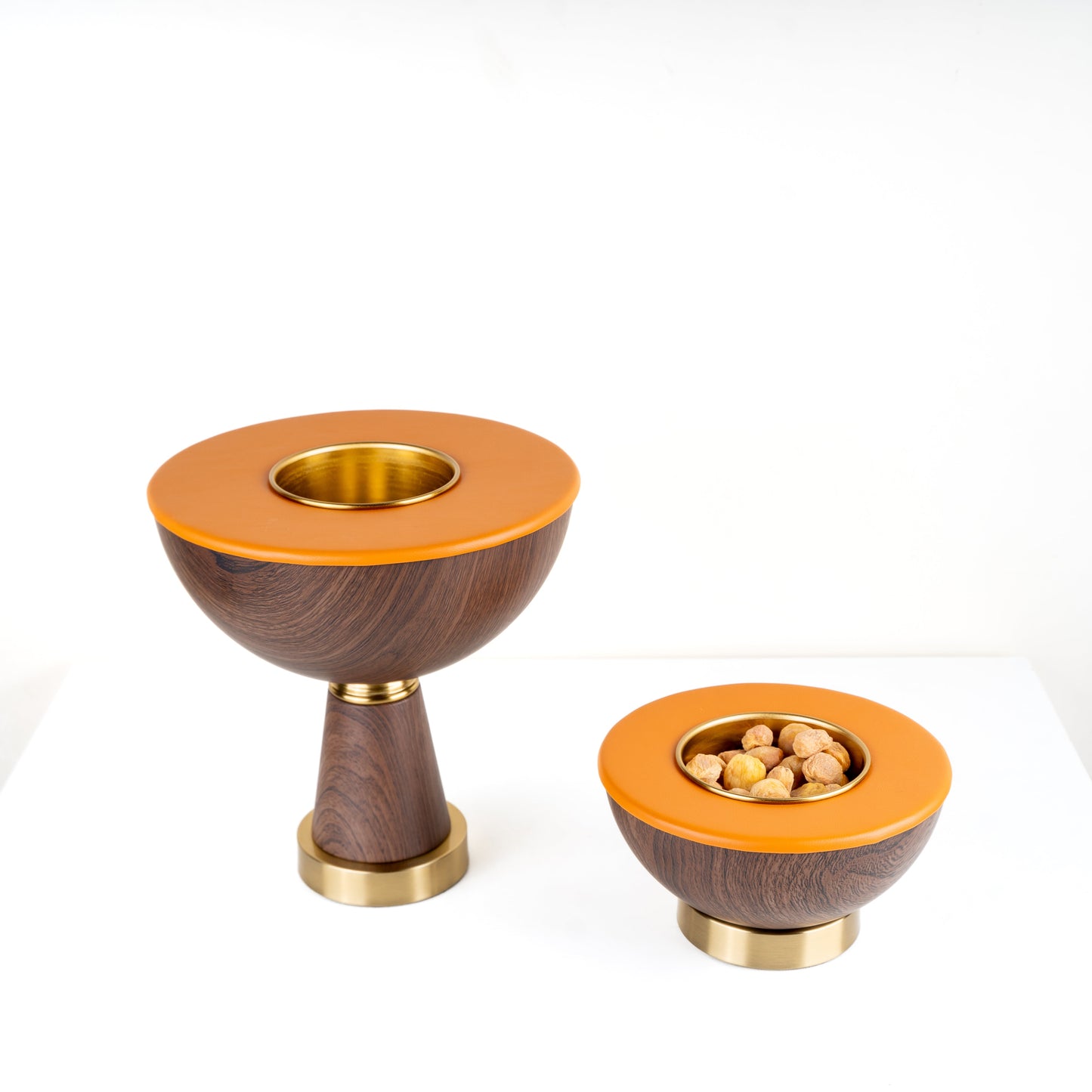 Suede Metal Centerpiece - Set of 2