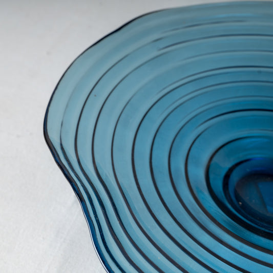 Arcora Ripple Wave Glass Centerpiece Tray