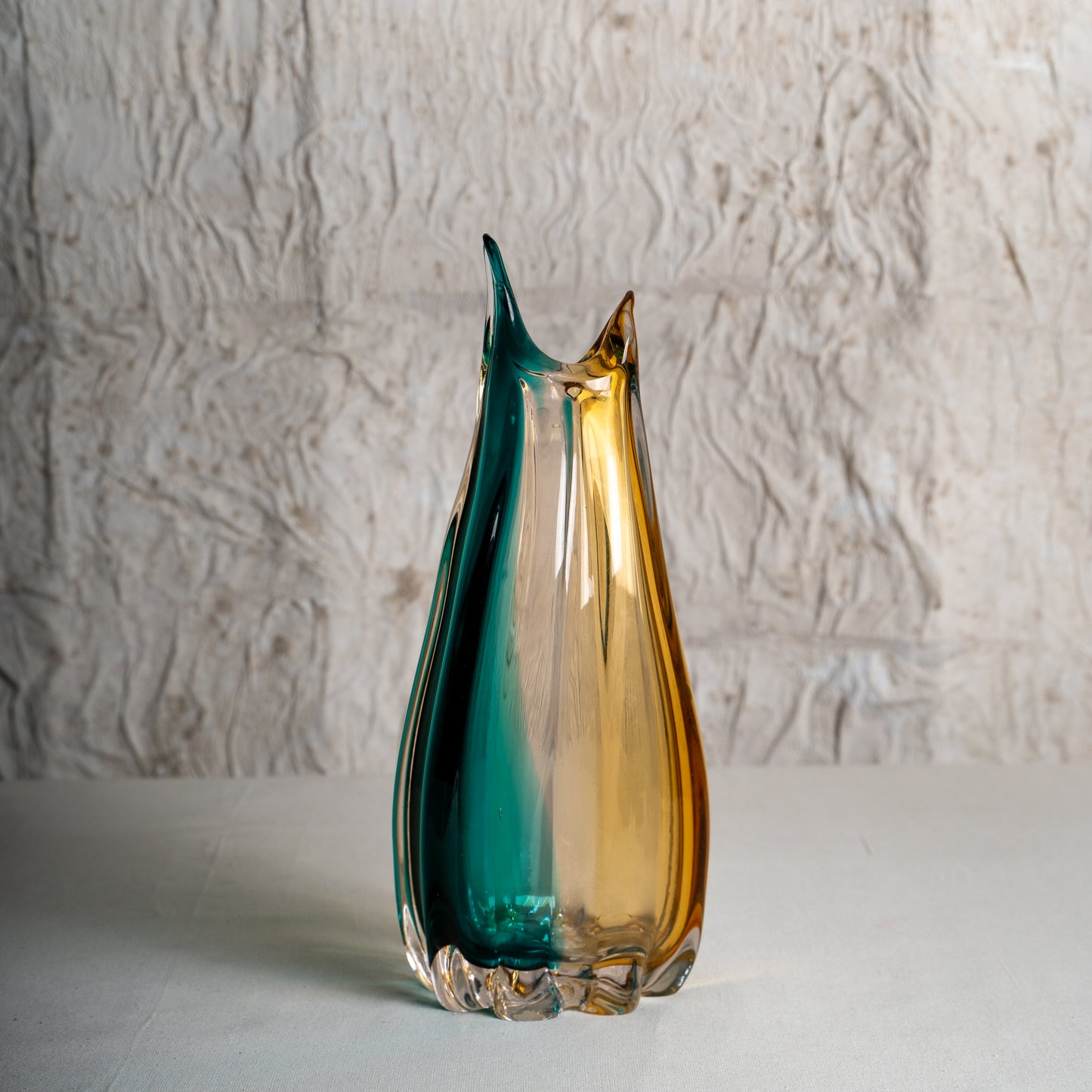 Cascade Flame Art Glass Vase Set – Set of 2