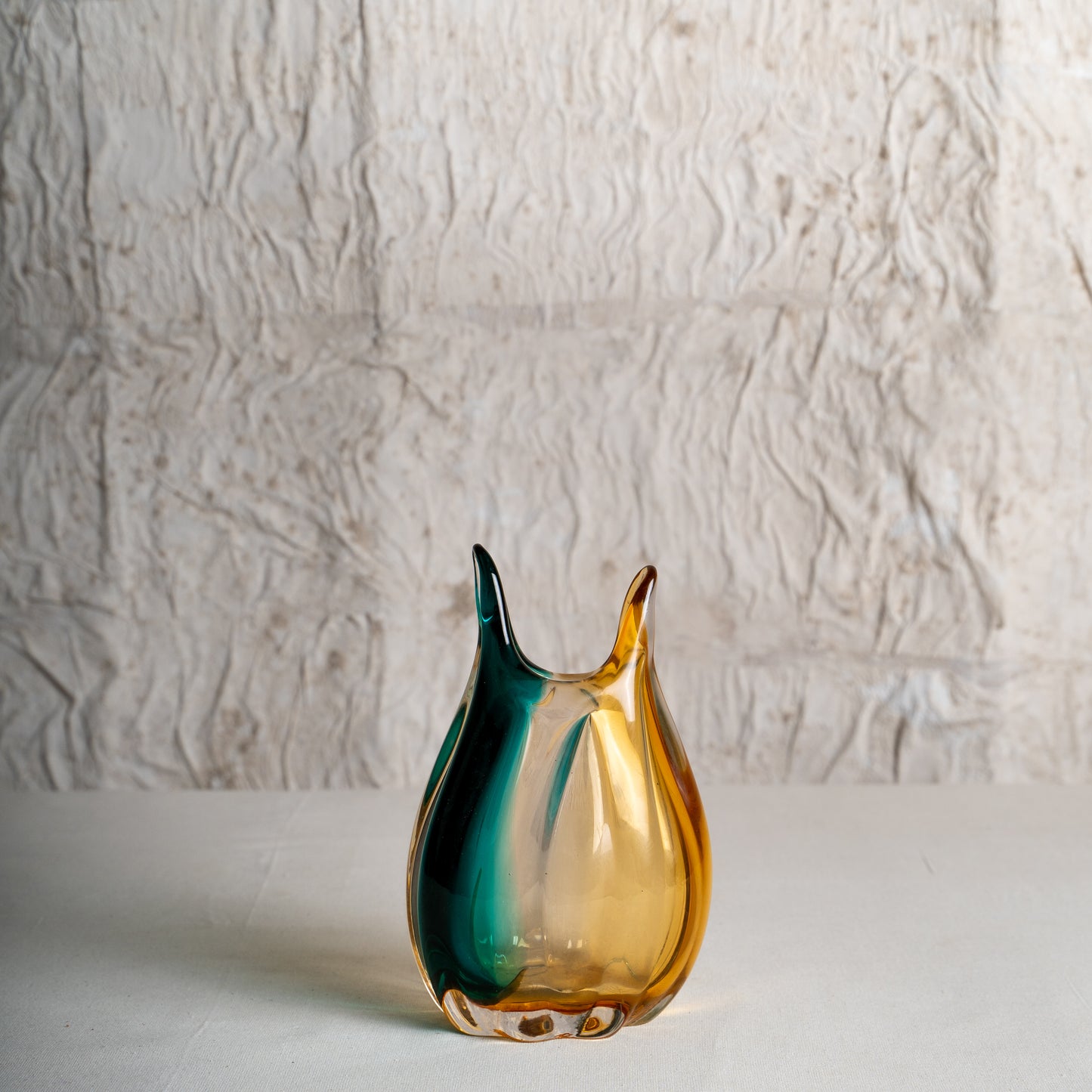 Cascade Flame Art Glass Vase Set – Set of 2