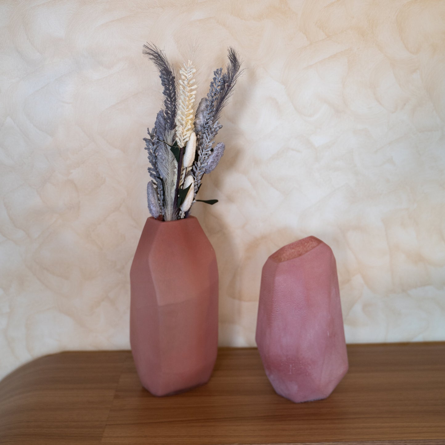 Crystelle Geometric Glass Vase Set - Set of 2
