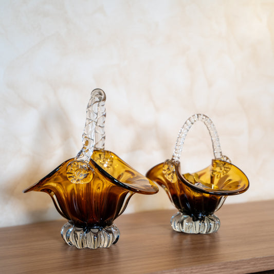 Dune Handcrafted Glass Basket Set - Set of 2