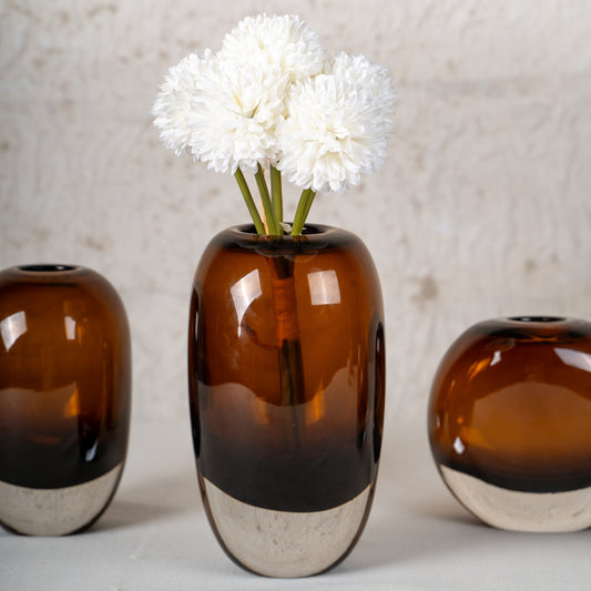 Eclisse Handblown Glass Vase Set – Set of 4
