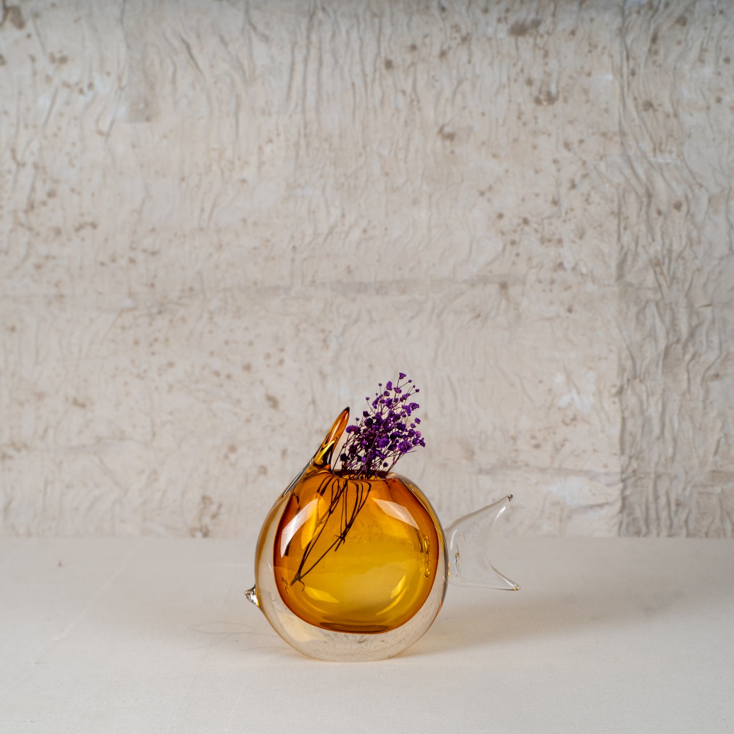 Fin – Handcrafted Amber Glass Vase