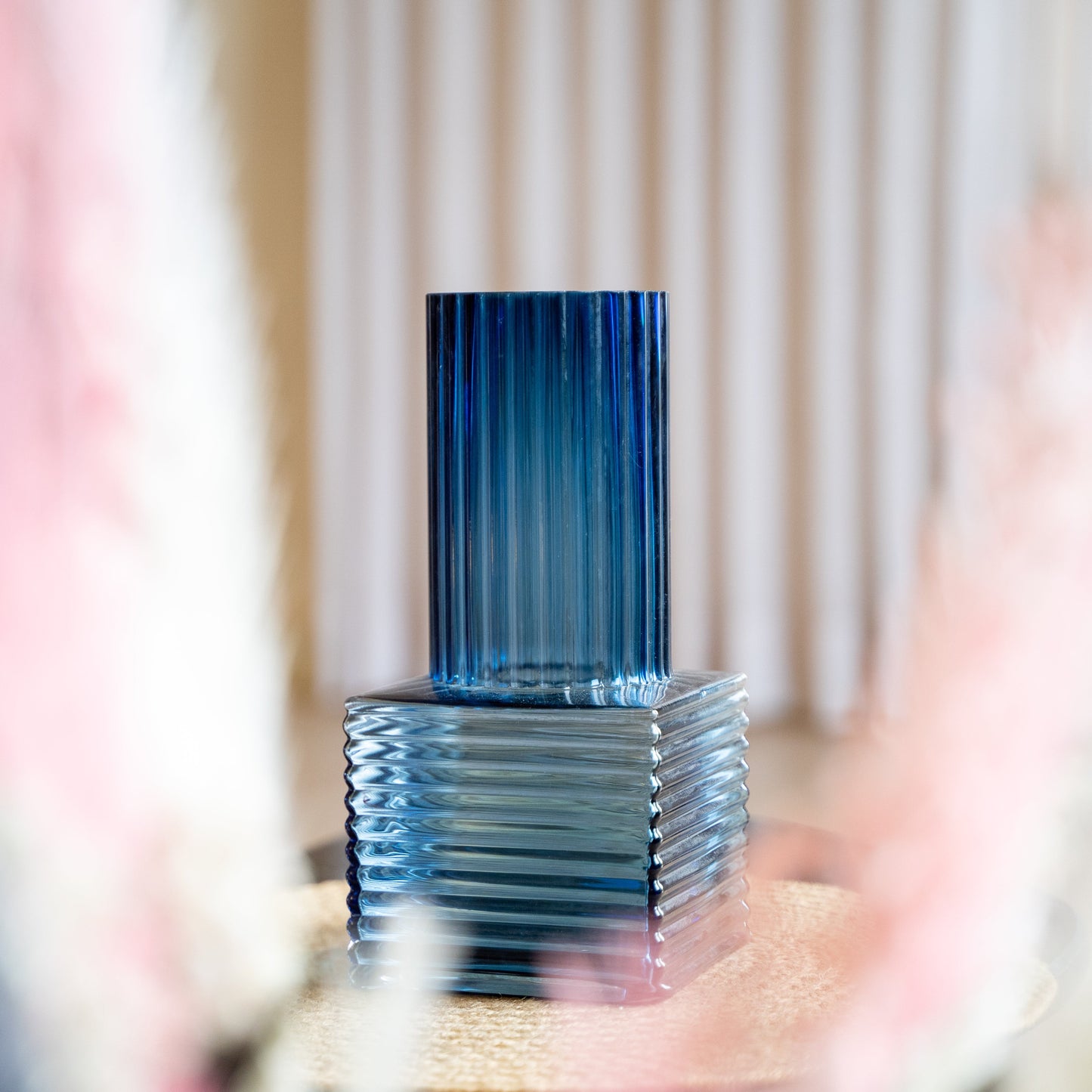 Prismora Ribbed Glass Vase - Set of 2