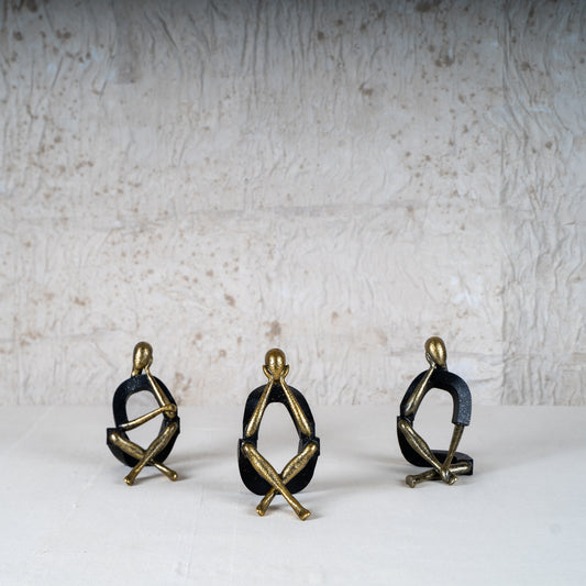 Seers Abstract Sitting Men Figurine Set - Set of 3