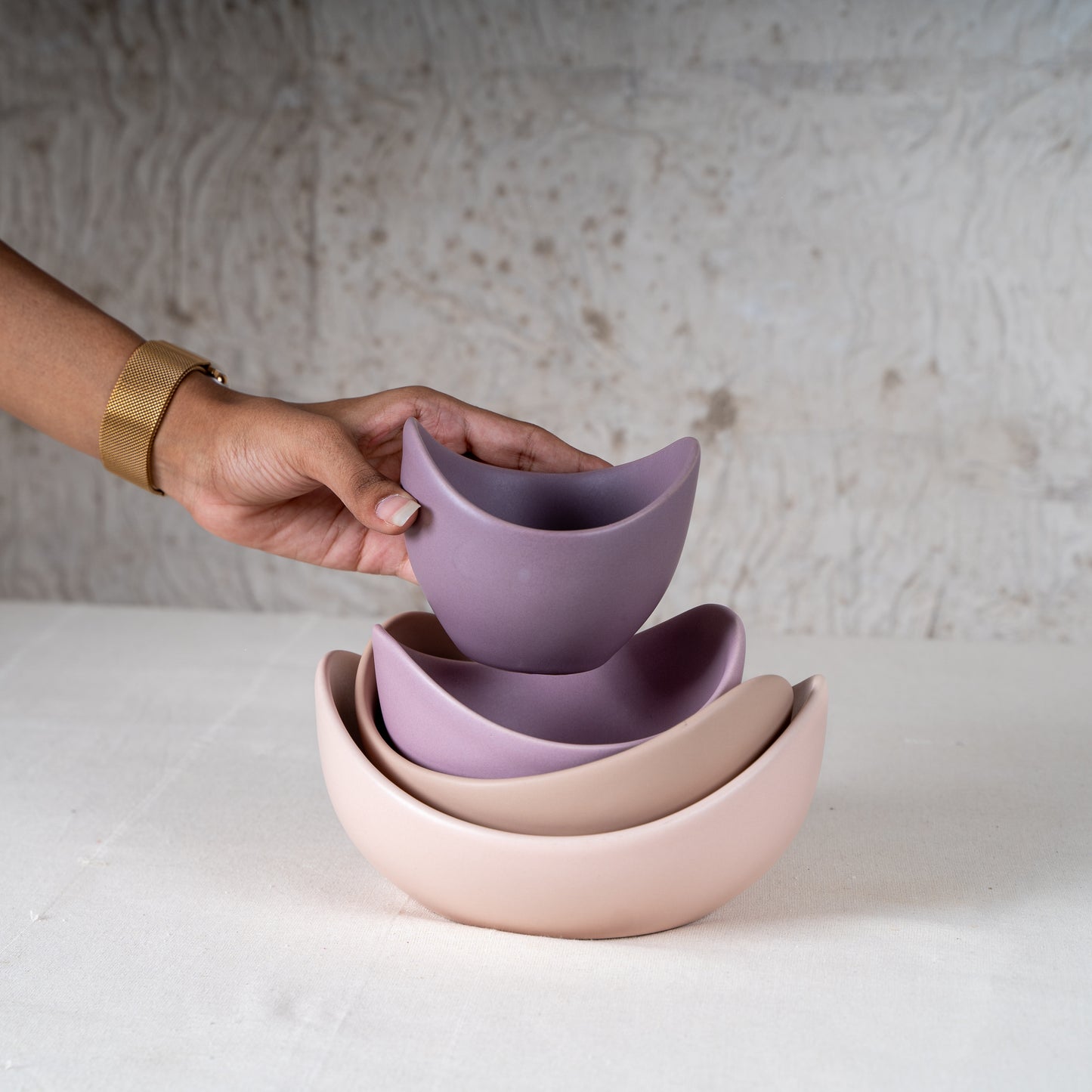 Sepal Ceramic Nesting Bowl Set - Set of 5
