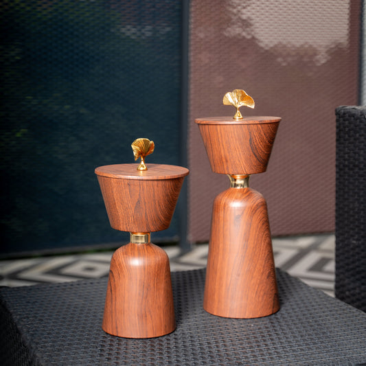 Aurum Ginkgo Centerpiece- Set of 2