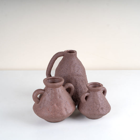 Bhoomi Trio - Rustic Terracotta Vase Set of 3