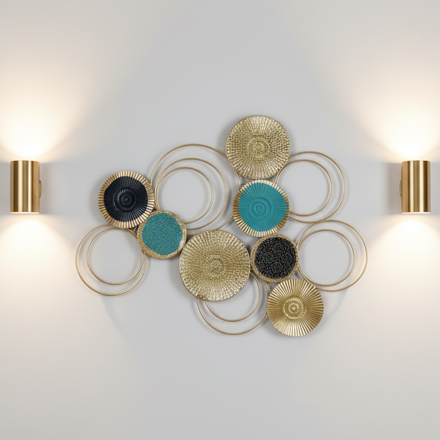 Celestine Orbit Metal Wall Art