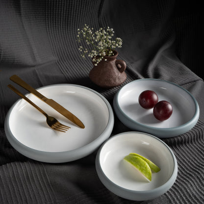 Kaolin Glazed Ceramic Plate Set – Set of 3