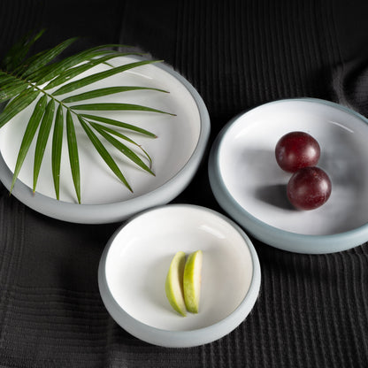 Kaolin Glazed Ceramic Plate Set – Set of 3
