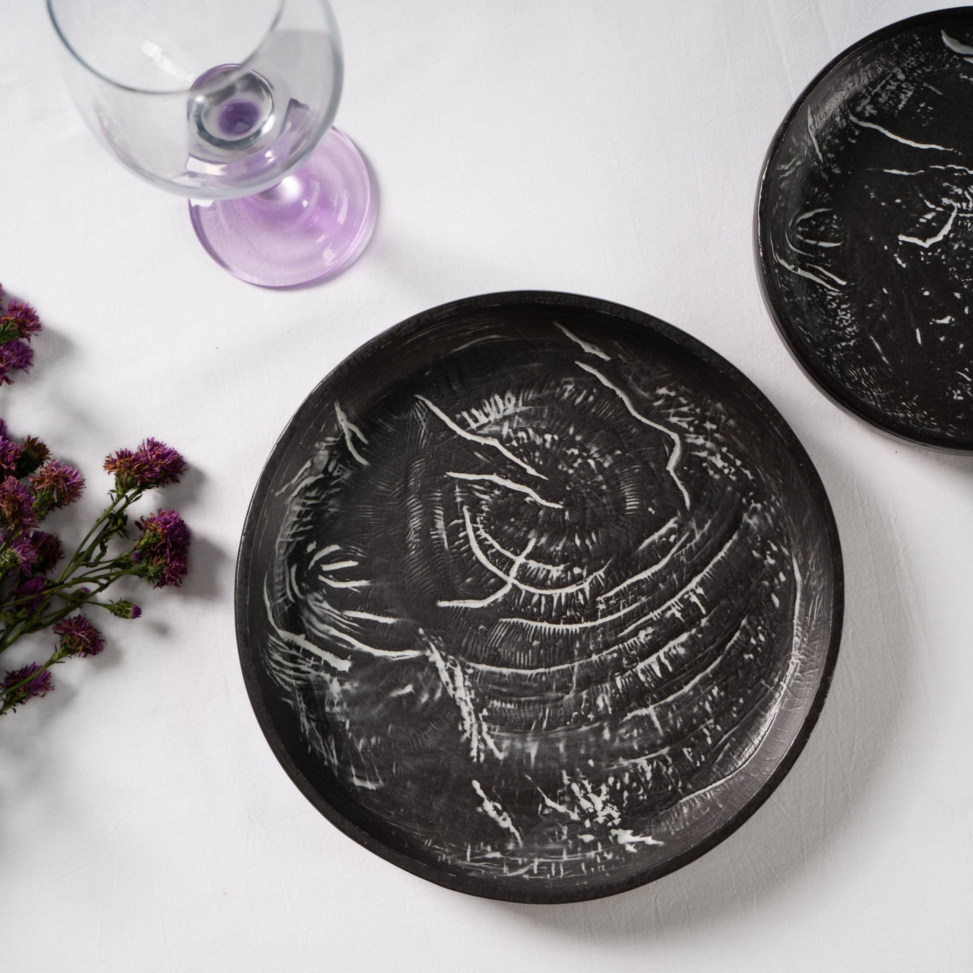 Lunar Textured Stoneware Plates - Set of 2