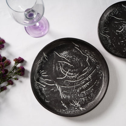 Lunar Textured Stoneware Plates - Set of 2