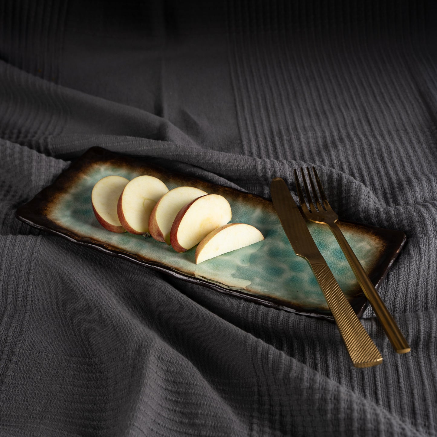 Ocean Ember Glazed Ceramic Platter