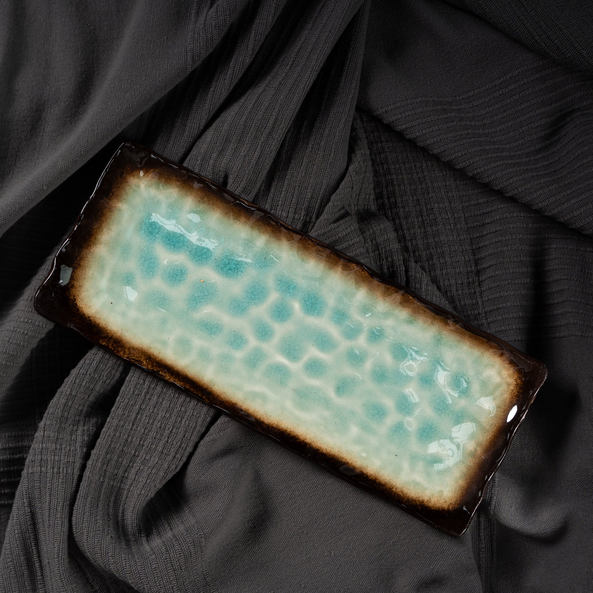 Ocean Ember Glazed Ceramic Platter