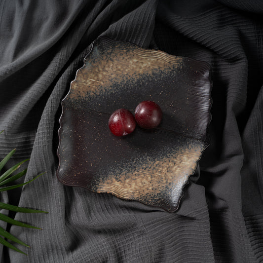 Ridge Ceramic Platters - Set of 2