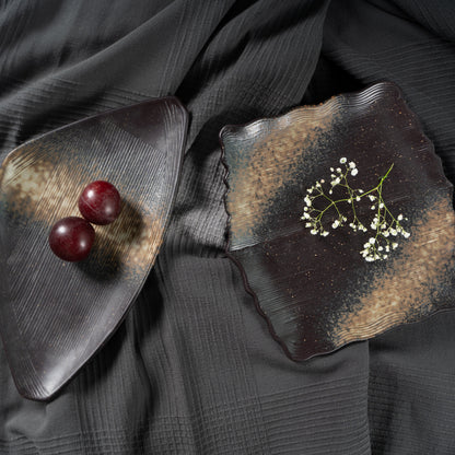 Ridge Ceramic Platters - Set of 2