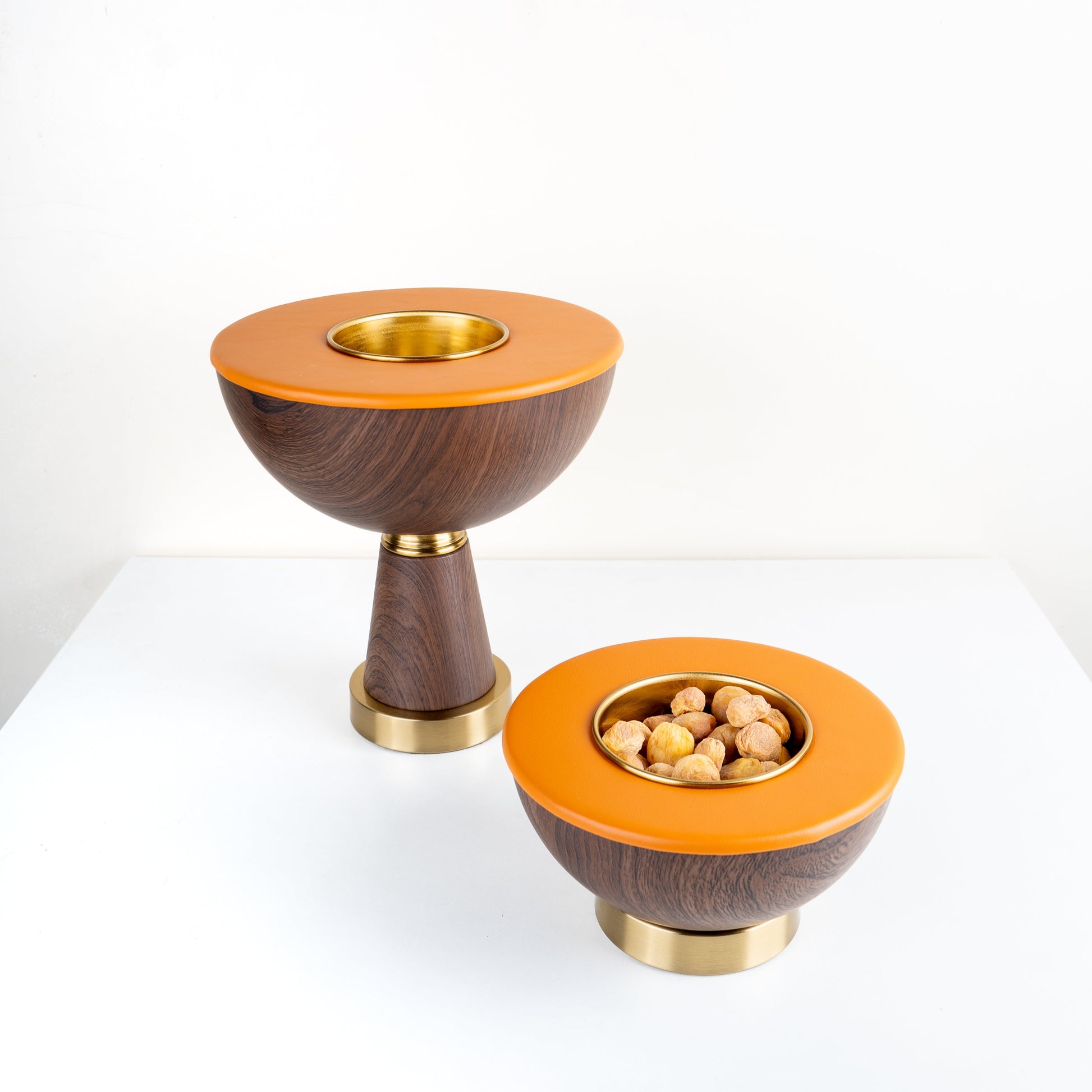Suede Metal Centerpiece - Set of 2