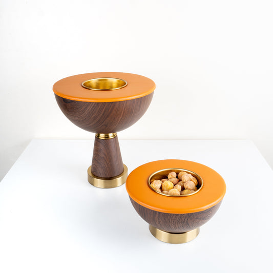 Suede Metal Centerpiece - Set of 2