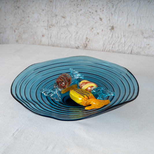 Arcora Ripple Wave Glass Centerpiece Tray