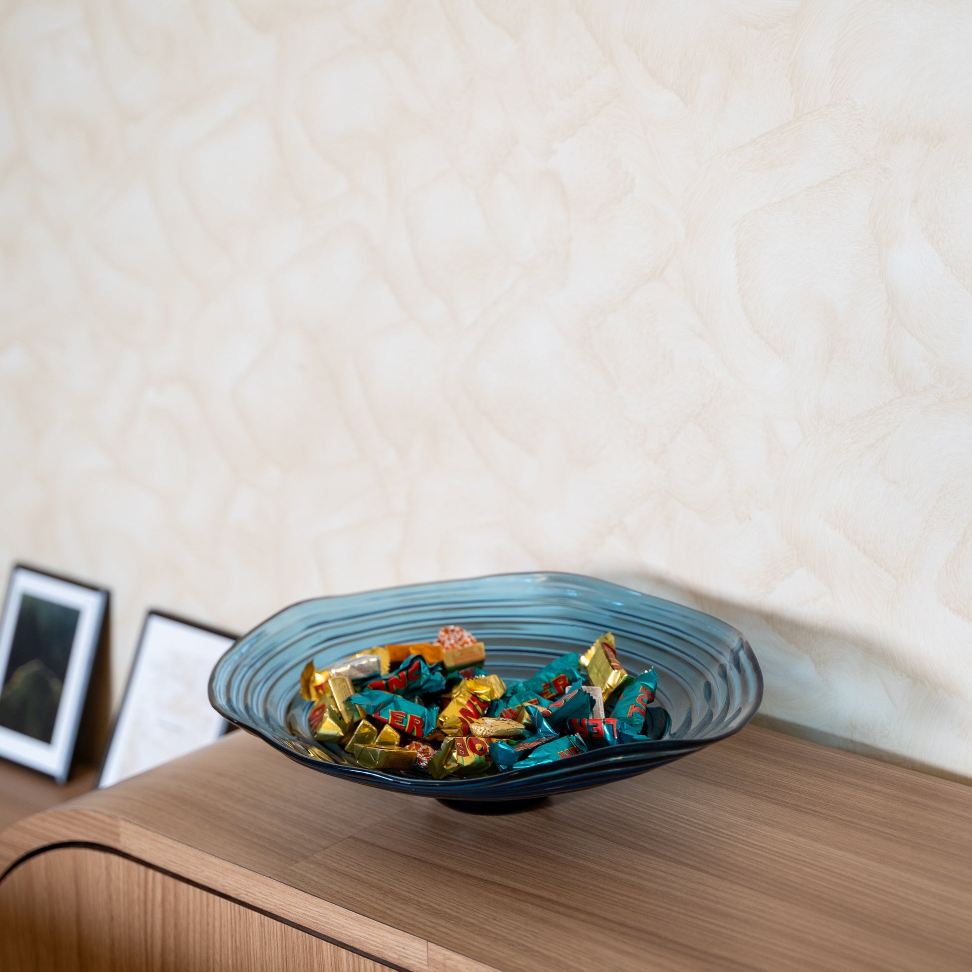 Arcora Ripple Wave Glass Centerpiece Tray