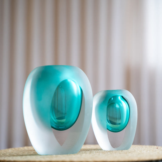 Boreal Blue Sculptural Vases