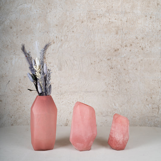 Crystelle Geometric Glass Vase Set - Set of 2