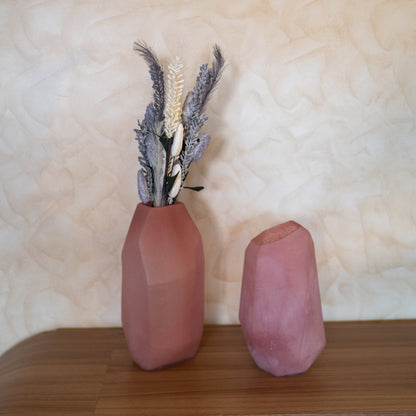 Crystelle Geometric Glass Vase Set - Set of 2