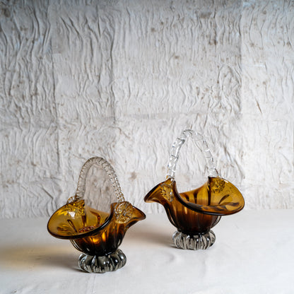 Dune Handcrafted Glass Basket Set - Set of 2
