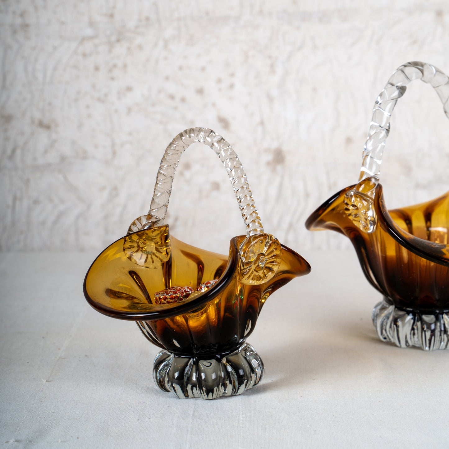 Dune Handcrafted Glass Basket Set - Set of 2