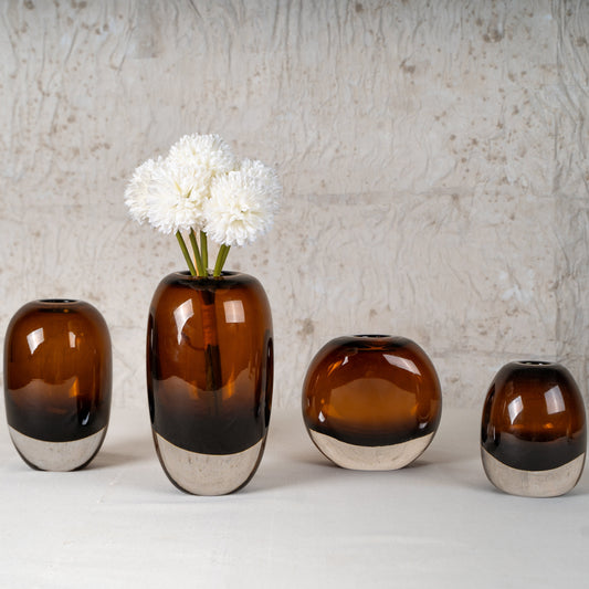 Eclisse Handblown Glass Vase Set – Set of 4