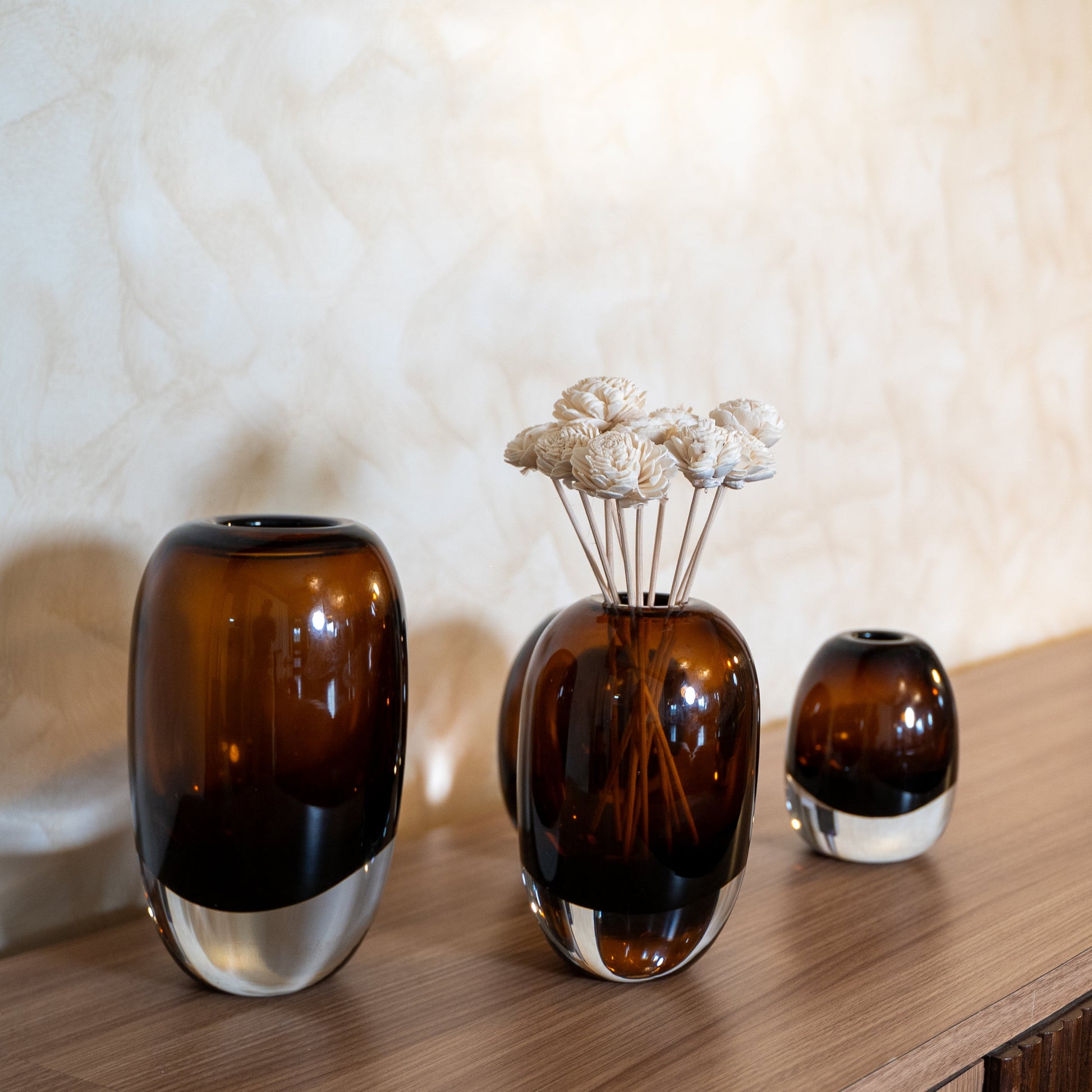 Eclisse Handblown Glass Vase Set – Set of 4