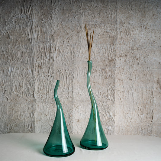 Elantra Duo Sculptural Glass Vases - Set of 2