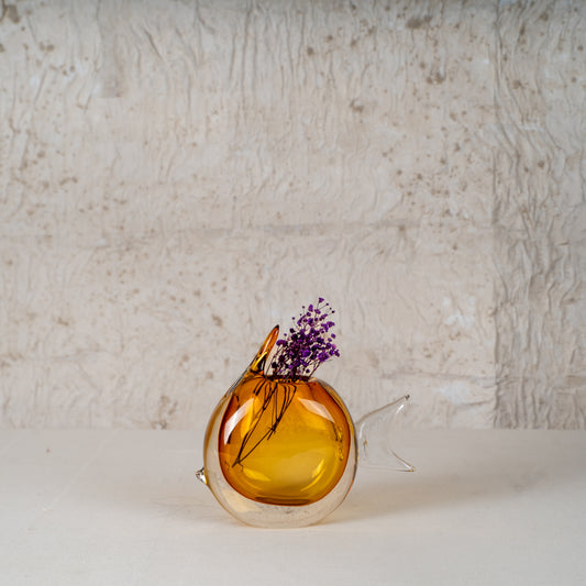 Fin – Handcrafted Amber Glass Vase