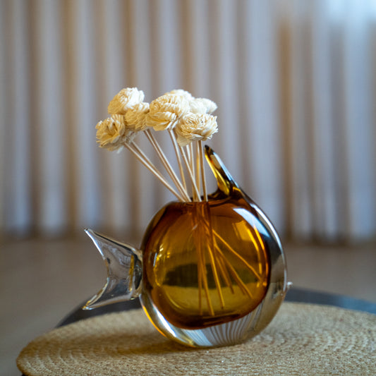 Fin – Handcrafted Amber Glass Vase