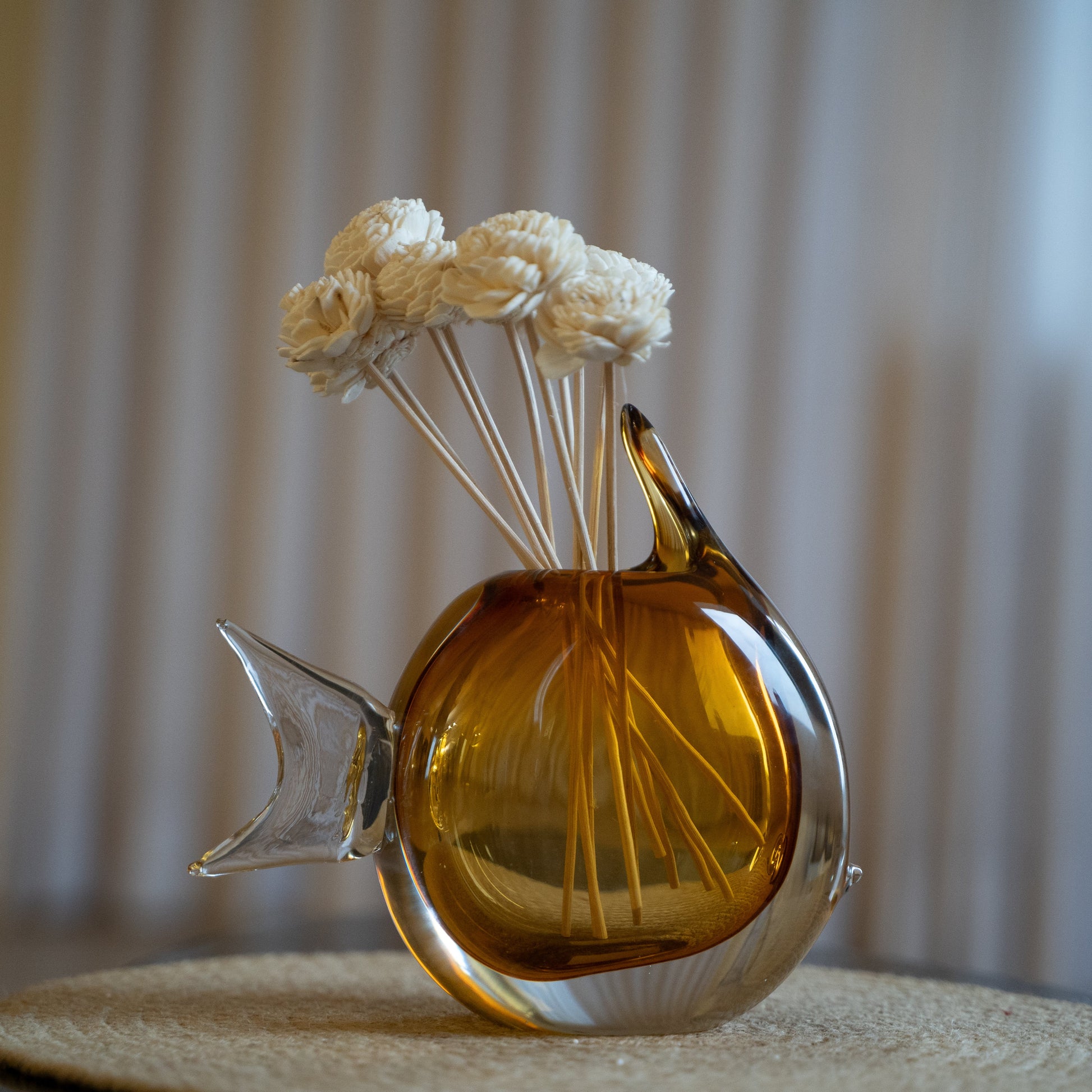 Fin – Handcrafted Amber Glass Vase