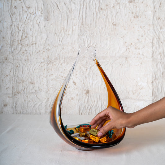 Matsya Glass Centerpiece Tray