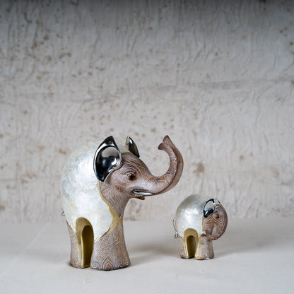 Regal Harmony Elephant Duo – Decorative Elephant Figurines - Set of 2