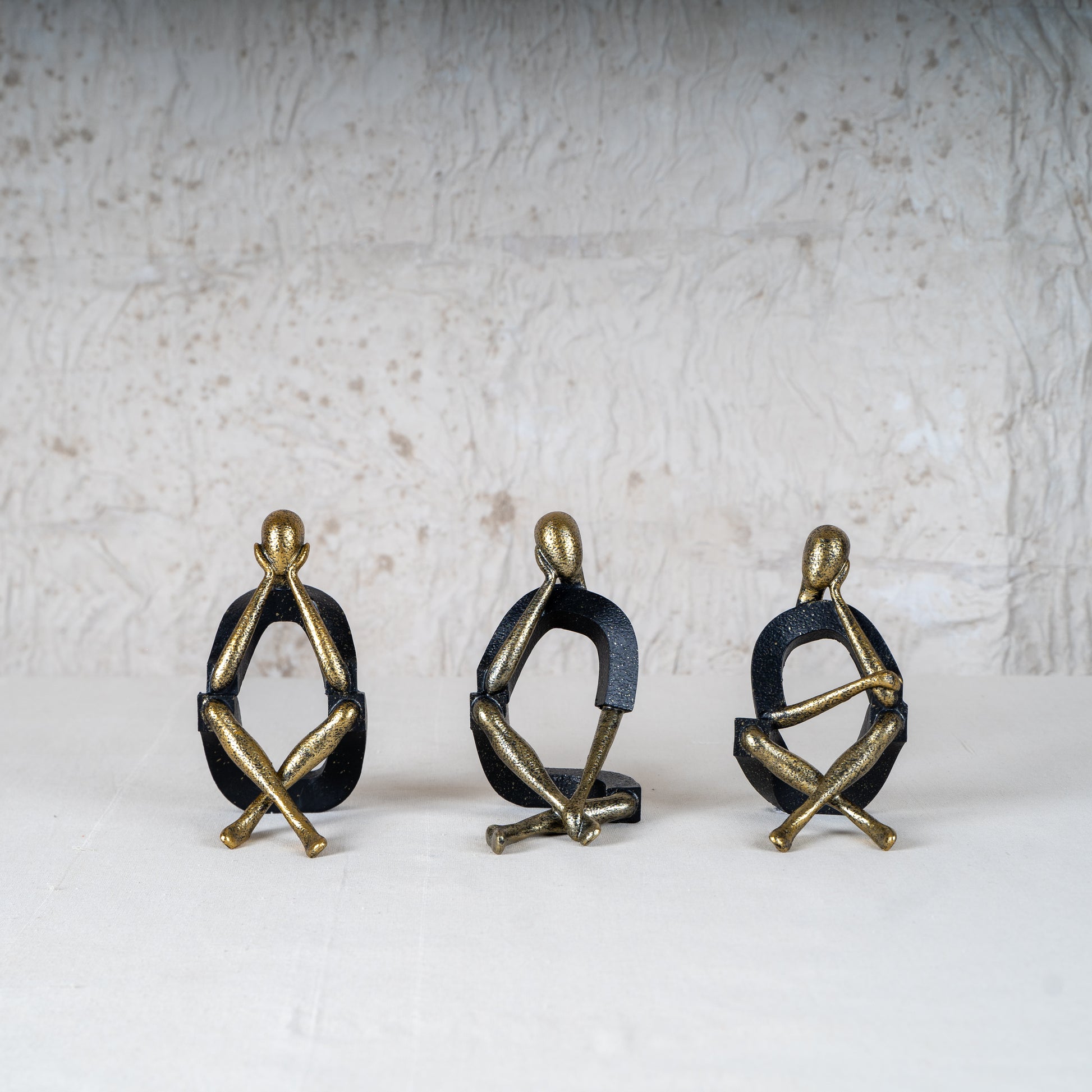 Seers Abstract Sitting Men Figurine Set - Set of 3