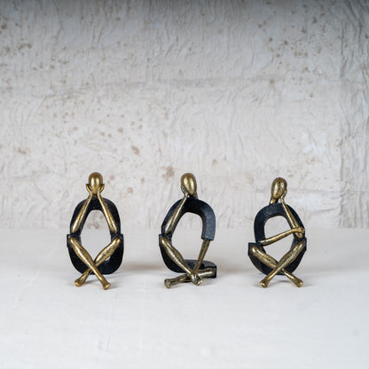 Seers Abstract Sitting Men Figurine Set - Set of 3