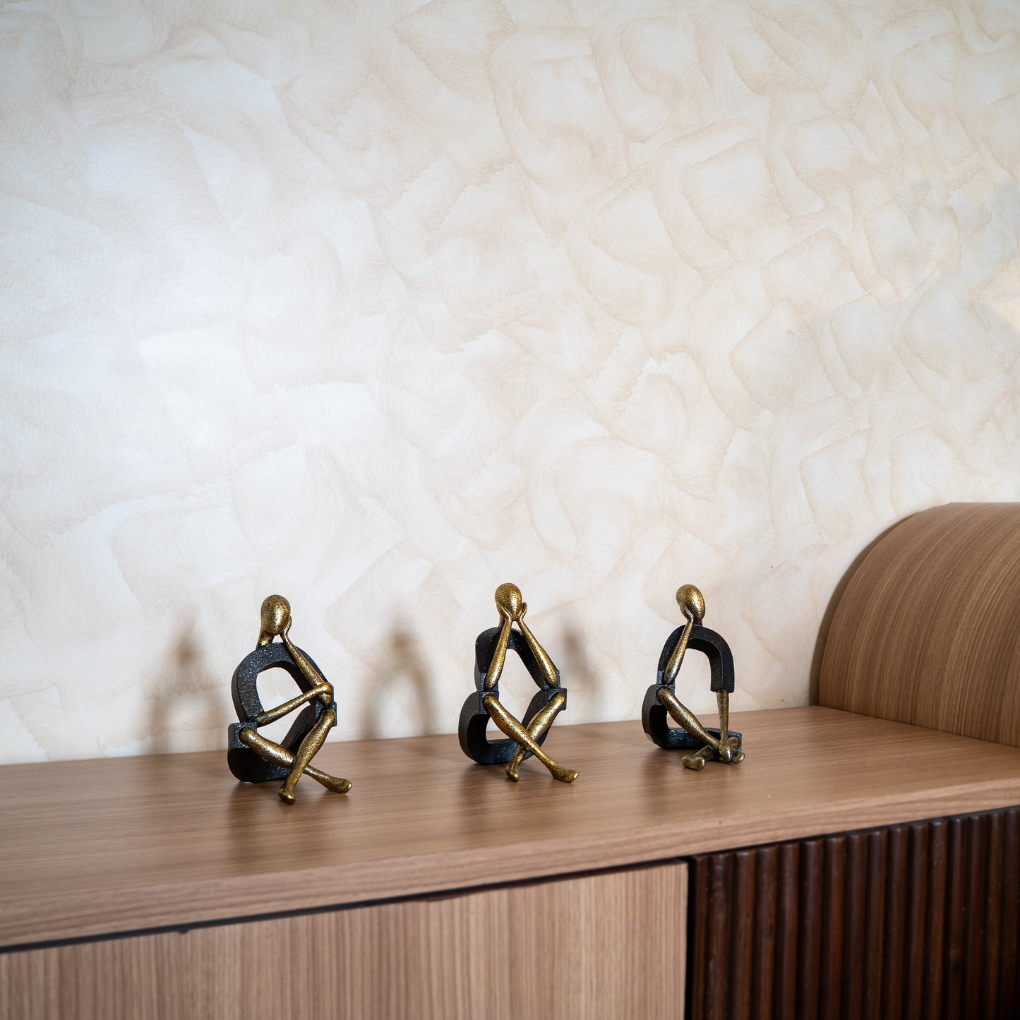 Seers Abstract Sitting Men Figurine Set - Set of 3