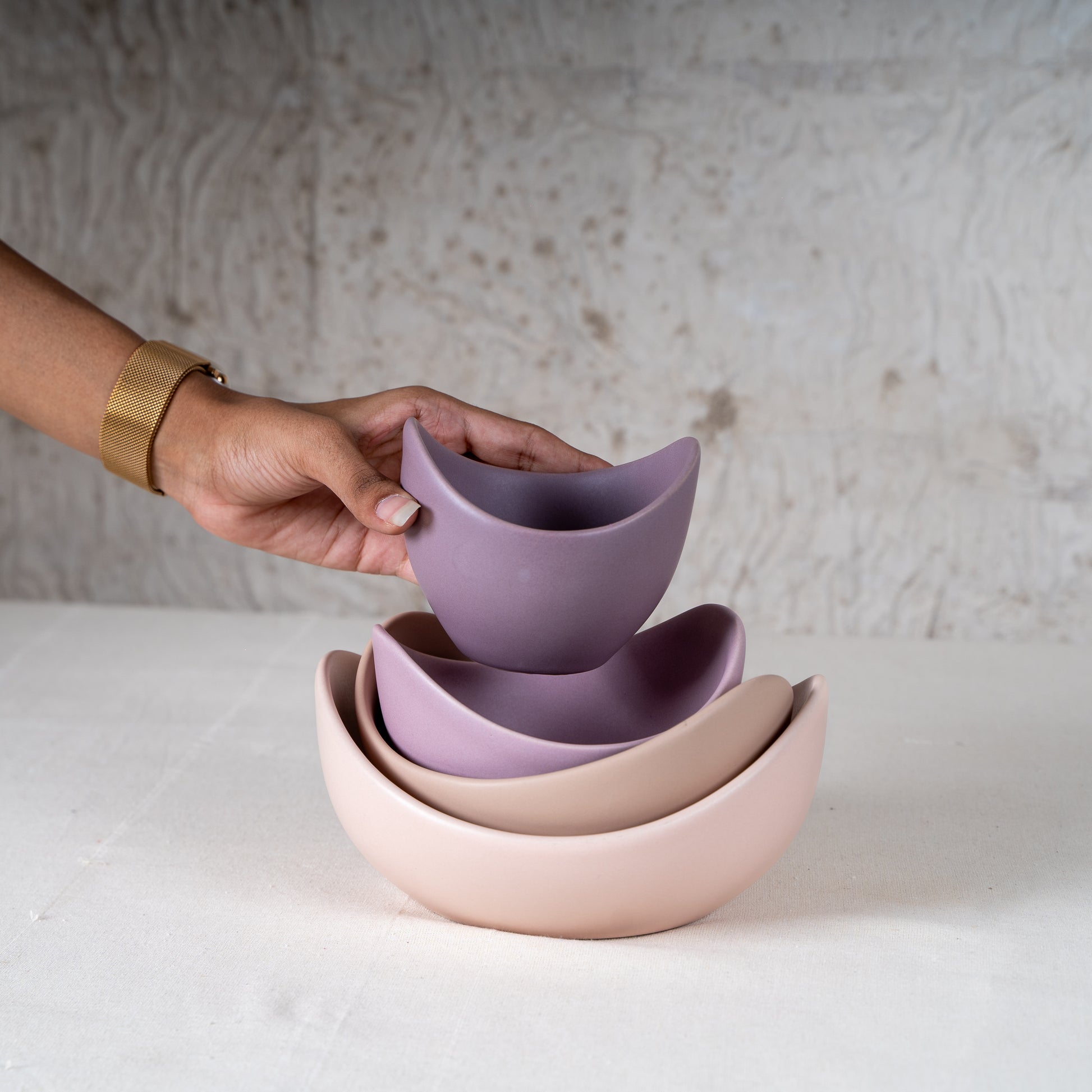 Sepal Ceramic Nesting Bowl Set - Set of 5