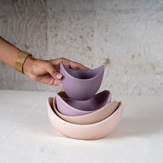 Sepal Ceramic Nesting Bowl Set - Set of 5