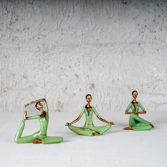 Tranquil Harmony Yoga Figurine Set – Set of 3