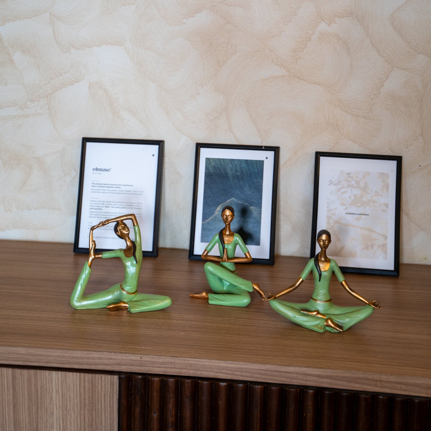 Tranquil Harmony Yoga Figurine Set – Set of 3